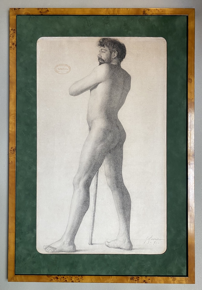 Academic Drawing Of A Naked Man – National School Of Decorative Arts, 1891 Portrait XIX 