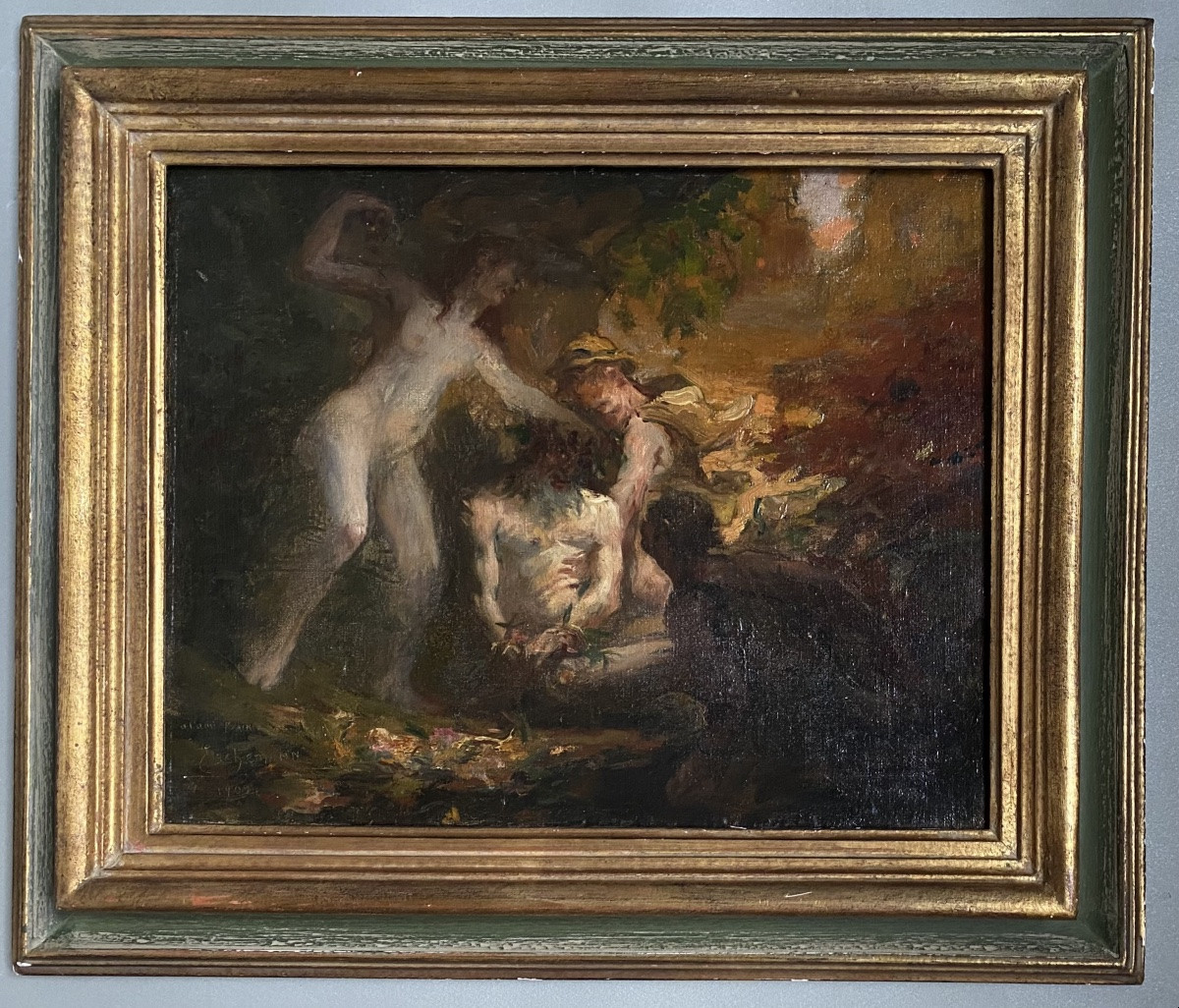 Drunken Silenus 1909 Jean-bernard Eschemann 1881–1926 Symbolist Scene Ancient Roman Mythology-photo-2