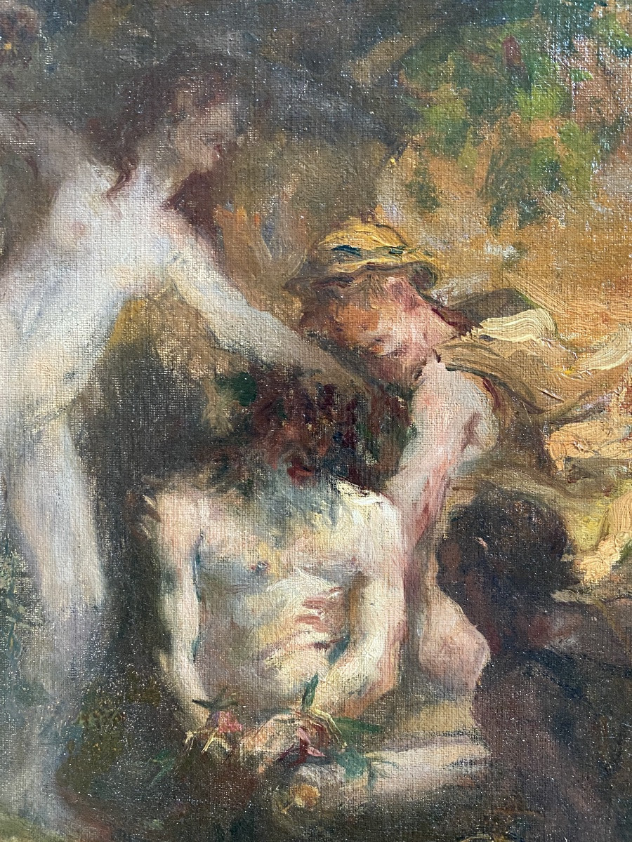 Drunken Silenus 1909 Jean-bernard Eschemann 1881–1926 Symbolist Scene Ancient Roman Mythology-photo-3