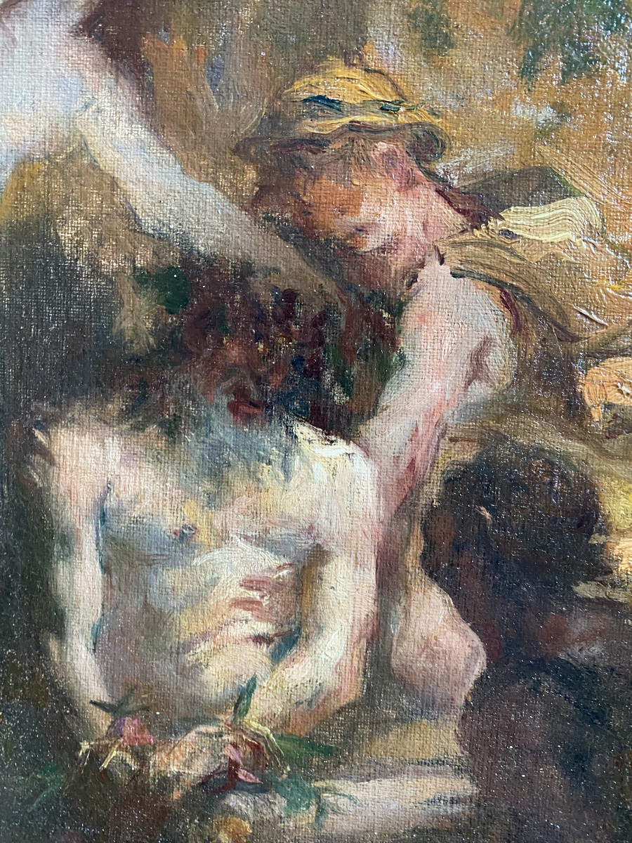 Drunken Silenus 1909 Jean-bernard Eschemann 1881–1926 Symbolist Scene Ancient Roman Mythology-photo-4