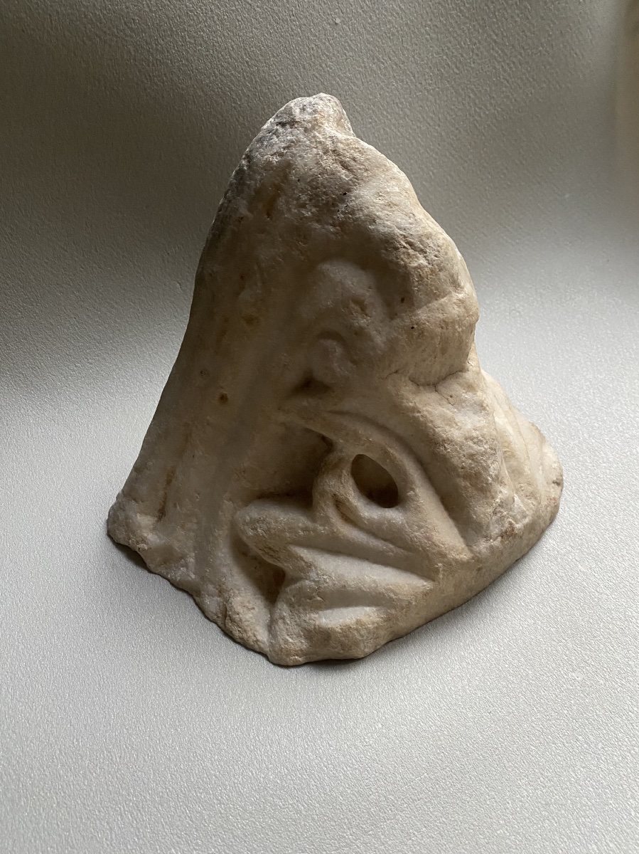 Marble Fragment, Volute From An Ancient Roman Capital For A Wall Bracket -photo-2