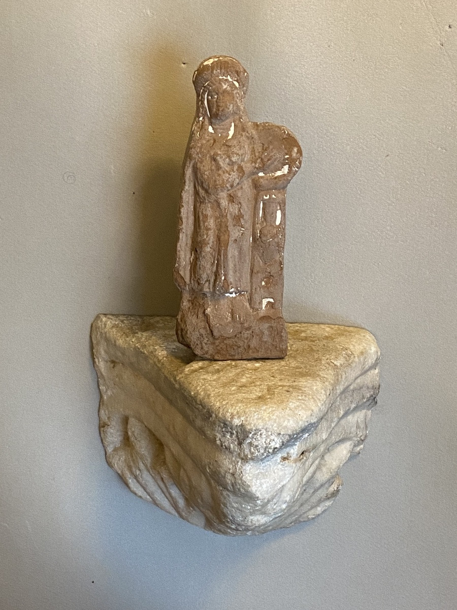 Marble Fragment, Volute From An Ancient Roman Capital For A Wall Bracket -photo-4