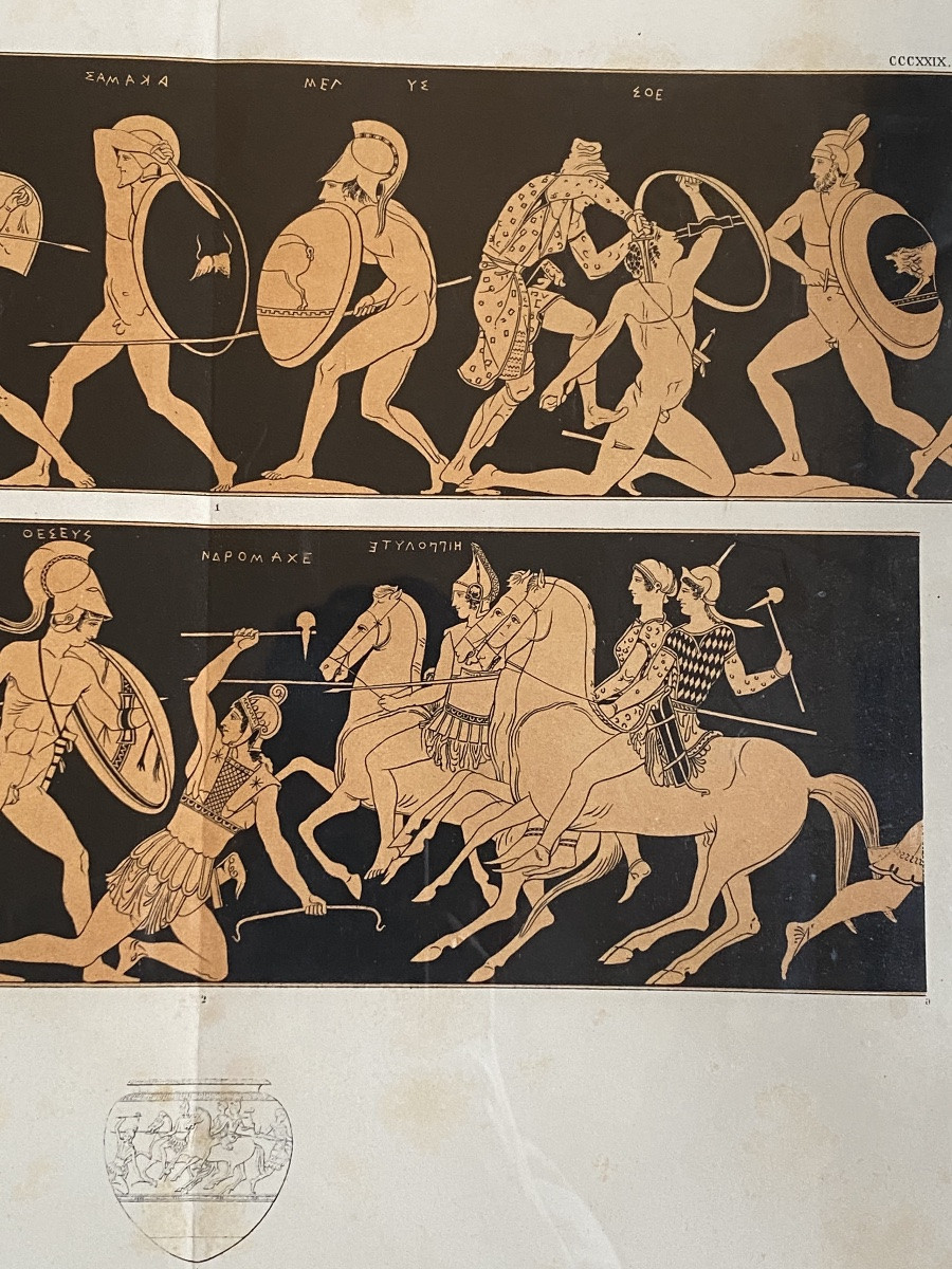 Drawings Of Greek Vases, 19th-century Engraving, Based On Ancient Ceramics-photo-3