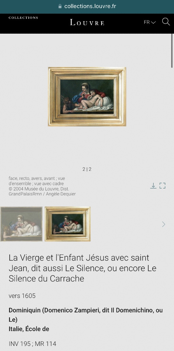 Madonna After Domenichino After Carracci, Italian Bolognese School By French Léopold Loustau-photo-2