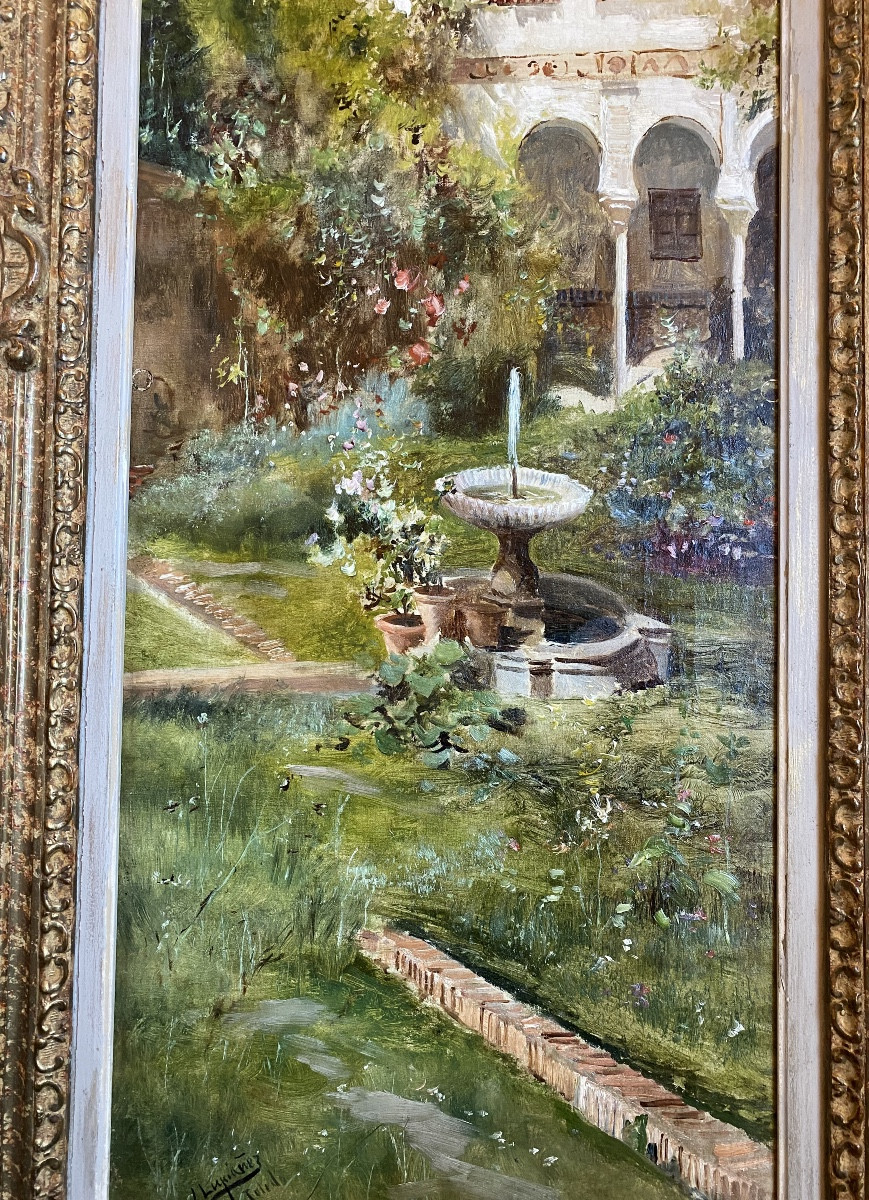 Toledo Garden Landscape Pair Paintings José Lupiáñez Carrasco Spain School Of Carlos De Haes-photo-4