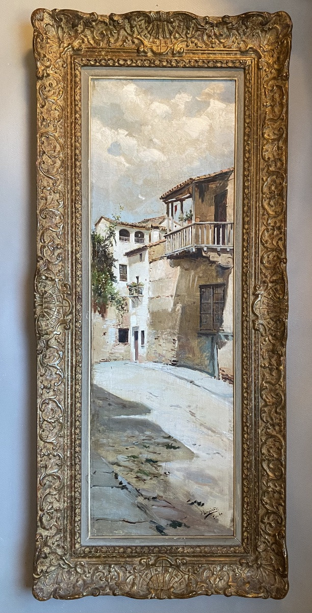 Toledo Garden Landscape Pair Paintings José Lupiáñez Carrasco Spain School Of Carlos De Haes-photo-2