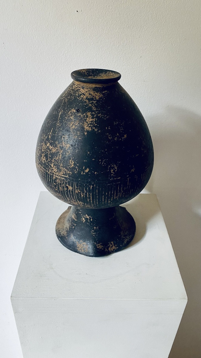 ŒNOCHOÉ BUCCHERO ÉTRURIE ITALIE VII VI AV. J.-C VASE PICHET À VIN ANTIQUE GREC ÉTRUSQUE-photo-5