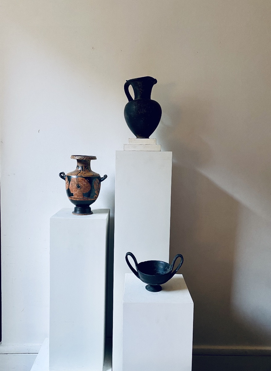 ŒNOCHOÉ BUCCHERO ÉTRURIE ITALIE VII VI AV. J.-C VASE PICHET À VIN ANTIQUE GREC ÉTRUSQUE-photo-8