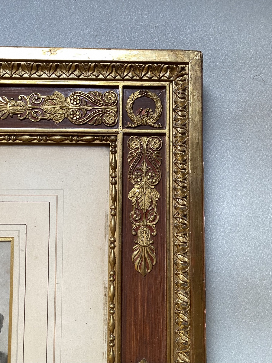 Napoleon Saluting Soldiers During The Retreat From Russia, XIX Empire Palmette Frame -photo-2