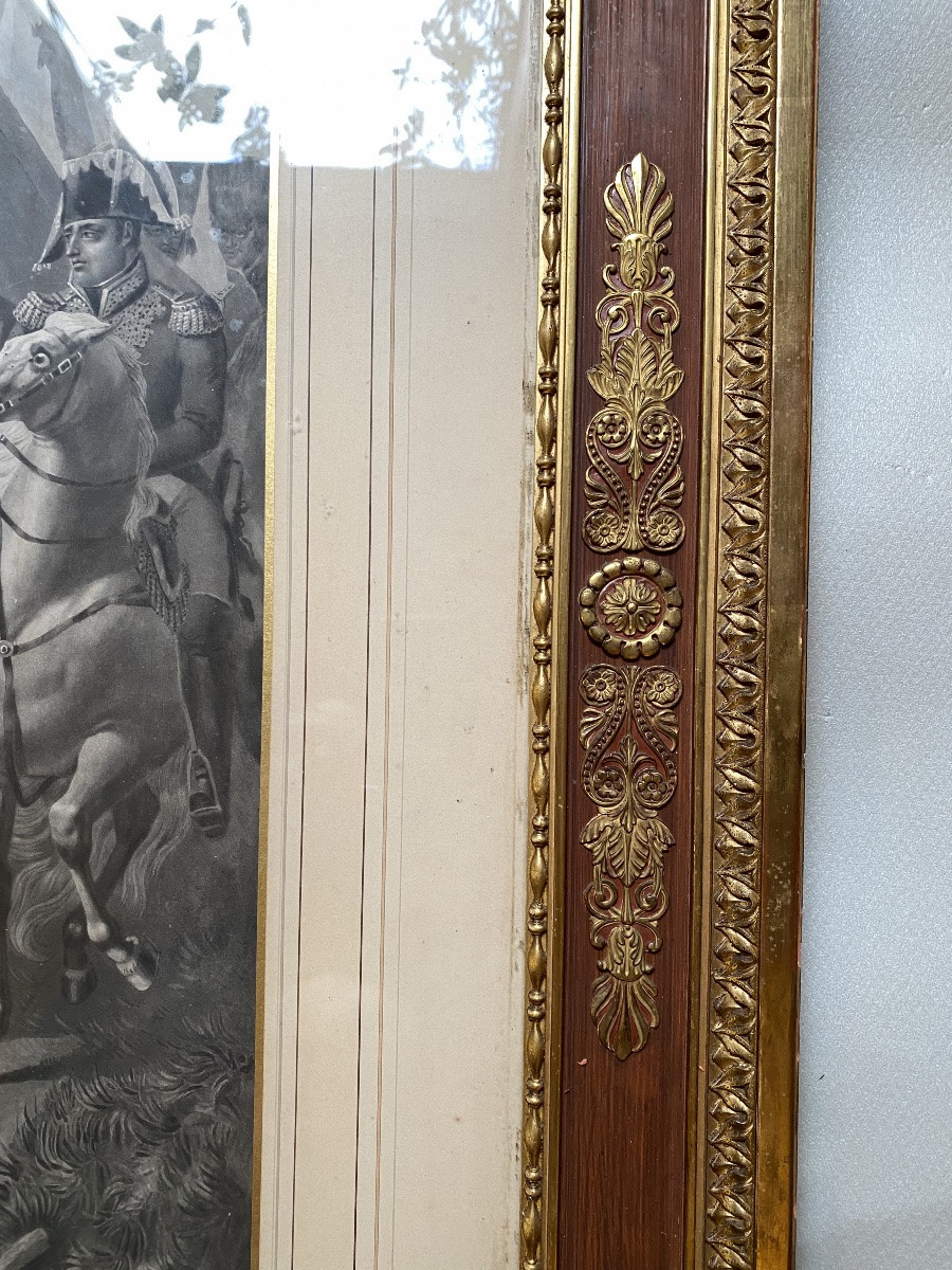 Napoleon Saluting Soldiers During The Retreat From Russia, XIX Empire Palmette Frame -photo-3