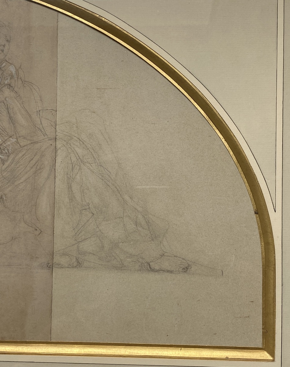 Paul Baudry, Large Allegorical Drawing, France, Work, Peace, Diploma, Universal Exhibition 1878-photo-4