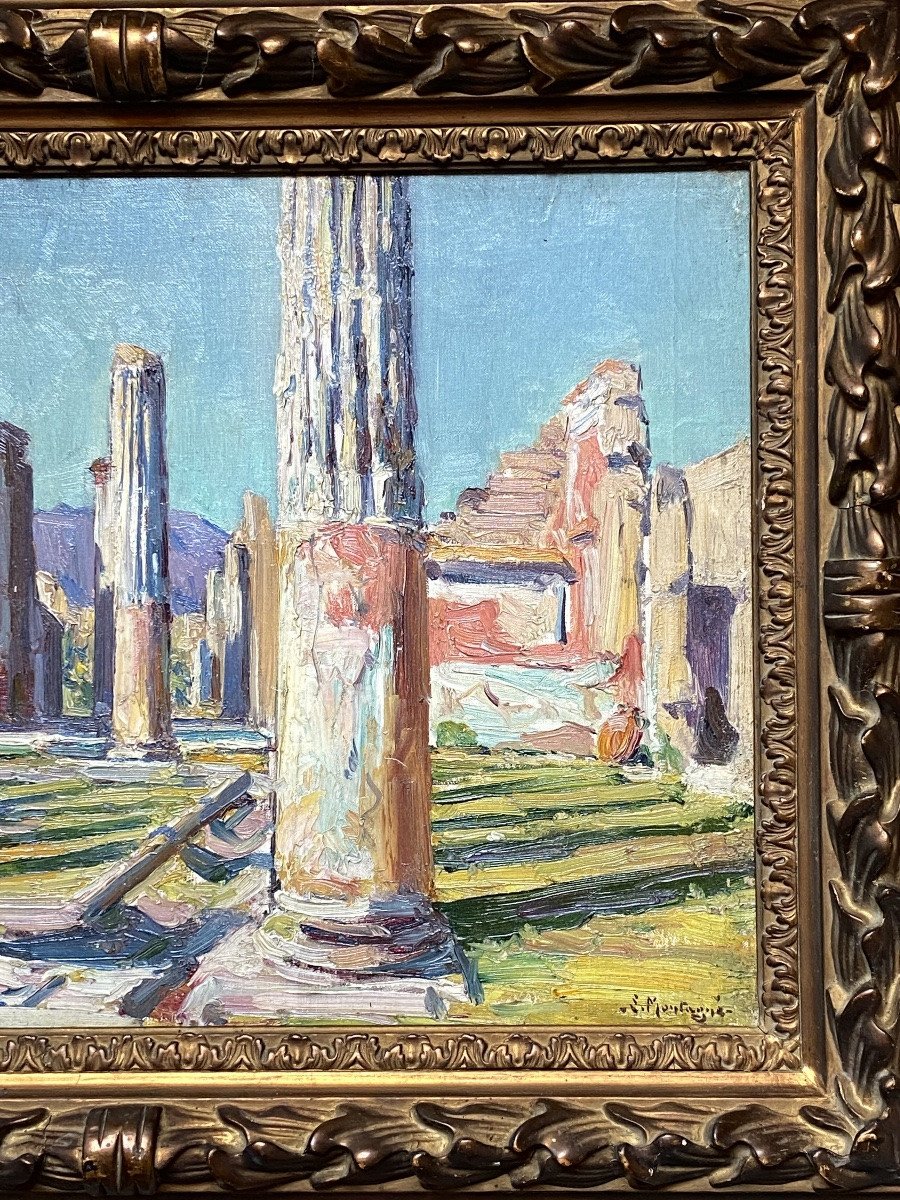 Ruins At Pompeii, Landscape With Roman Columns, Ancient Italy, Louis Agricol Montagné, Avignon, 1879-photo-4