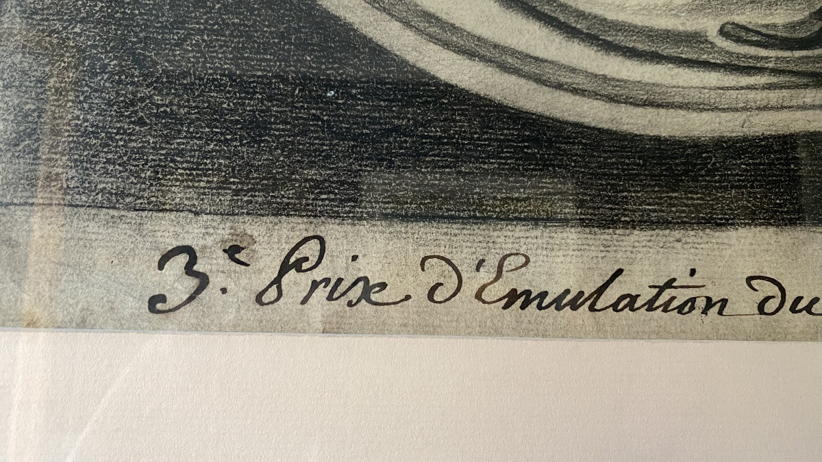 Grand Dessin d’Architecture Chapiteau Ionique d’après l’art Romain antique, école française XIX-photo-3