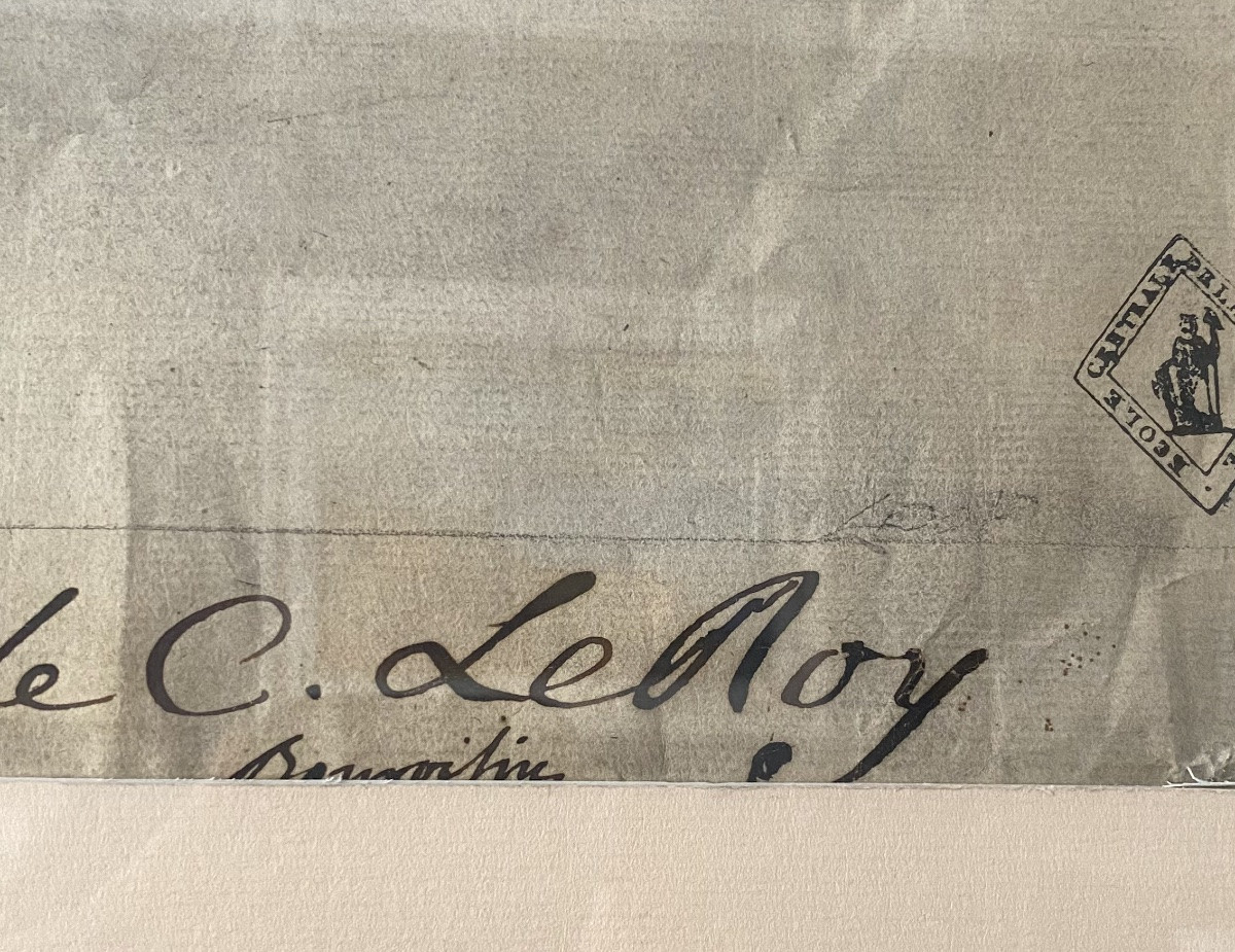 Grand Dessin d’Architecture Chapiteau Ionique d’après l’art Romain antique, école française XIX-photo-4