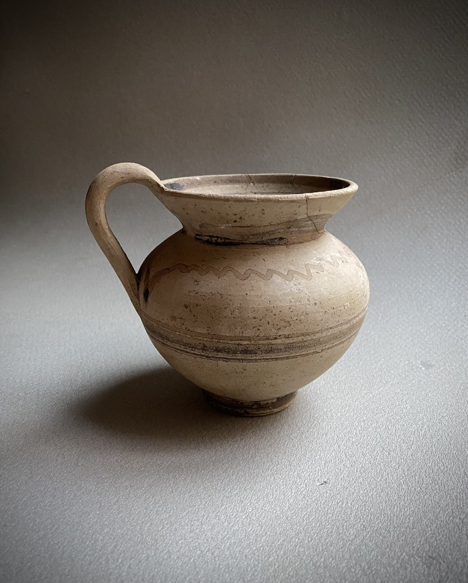 Greek Ceramic Set Magna Graecia Daunian Art 4th C. Bc Italy , Vase Kylix Oenochoe -photo-2