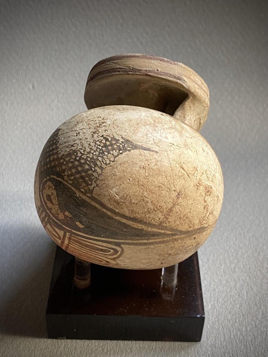 3 Aryballes Grecs antiques  terre cuite antique vase balsamaire Athènes Corinthe Ve s av JC-photo-1