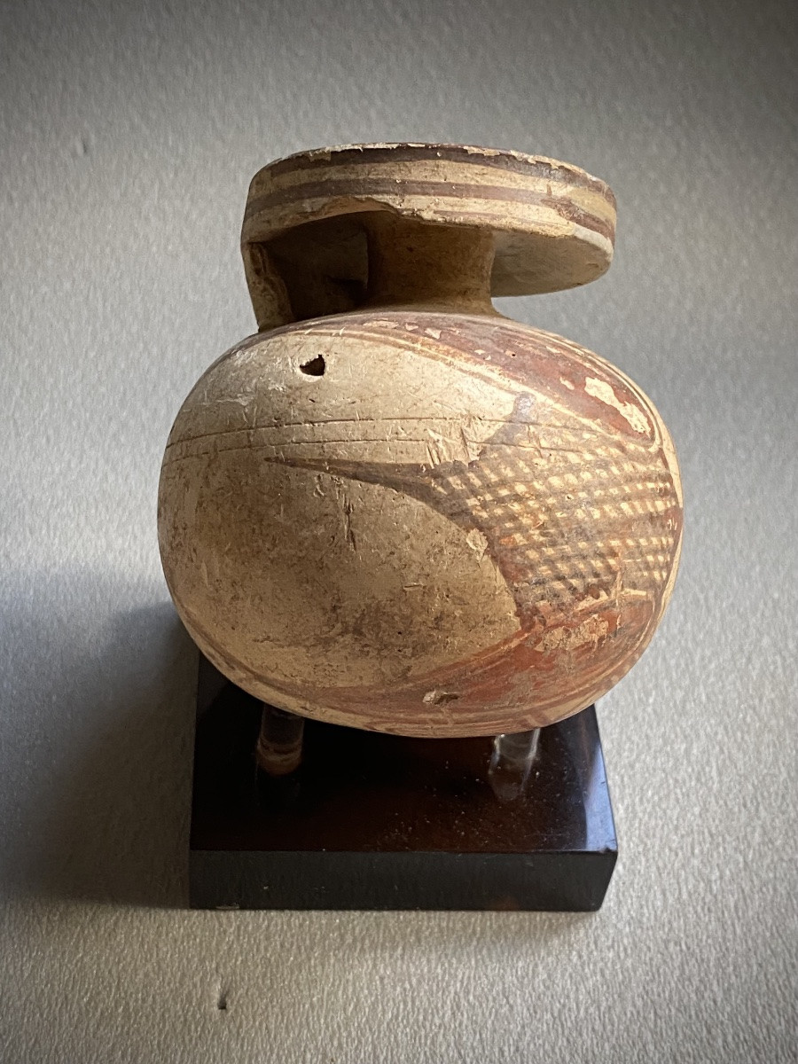 3 Aryballes Grecs antiques  terre cuite antique vase balsamaire Athènes Corinthe Ve s av JC-photo-2