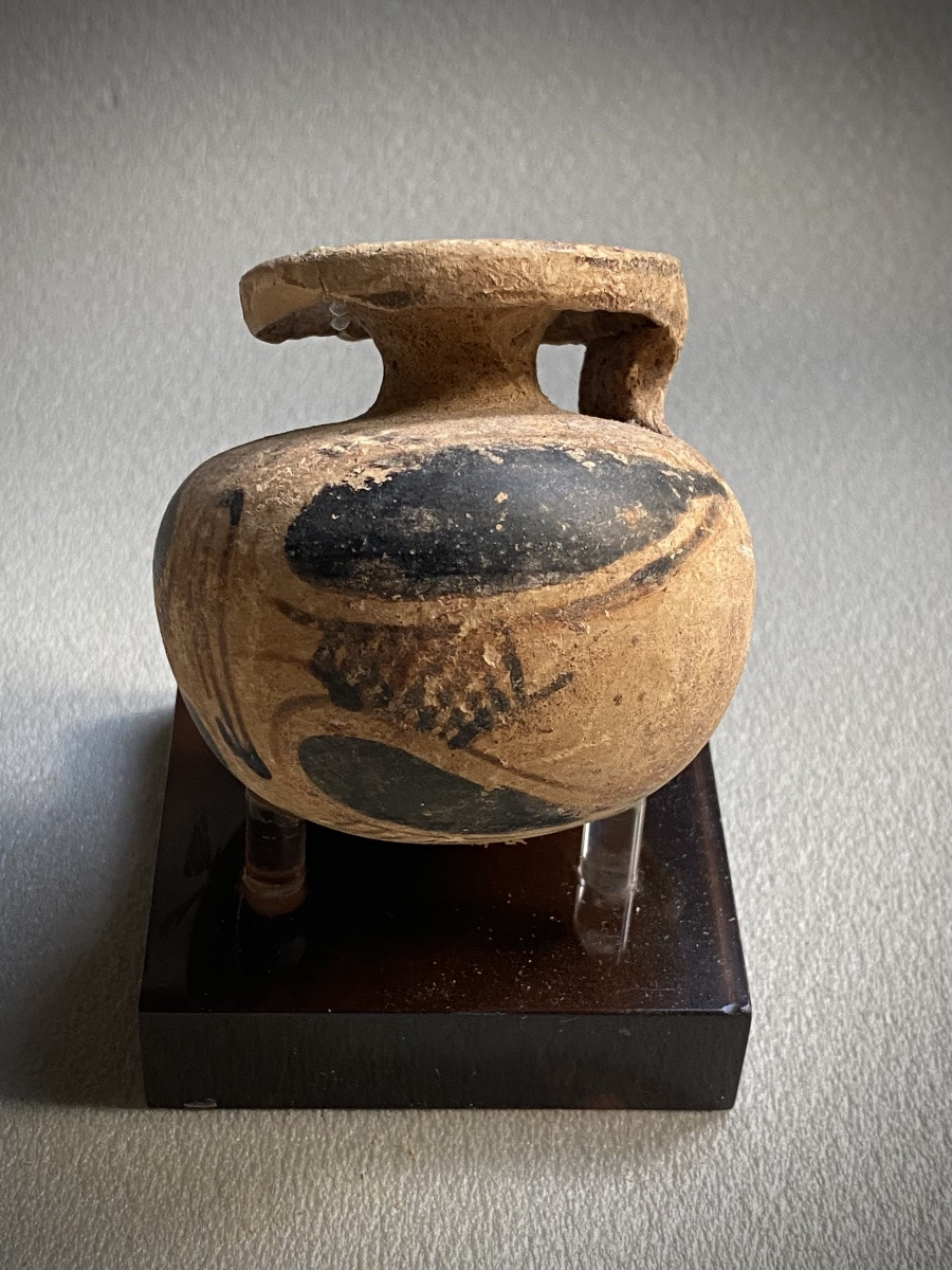 3 Aryballes Grecs antiques  terre cuite antique vase balsamaire Athènes Corinthe Ve s av JC-photo-4