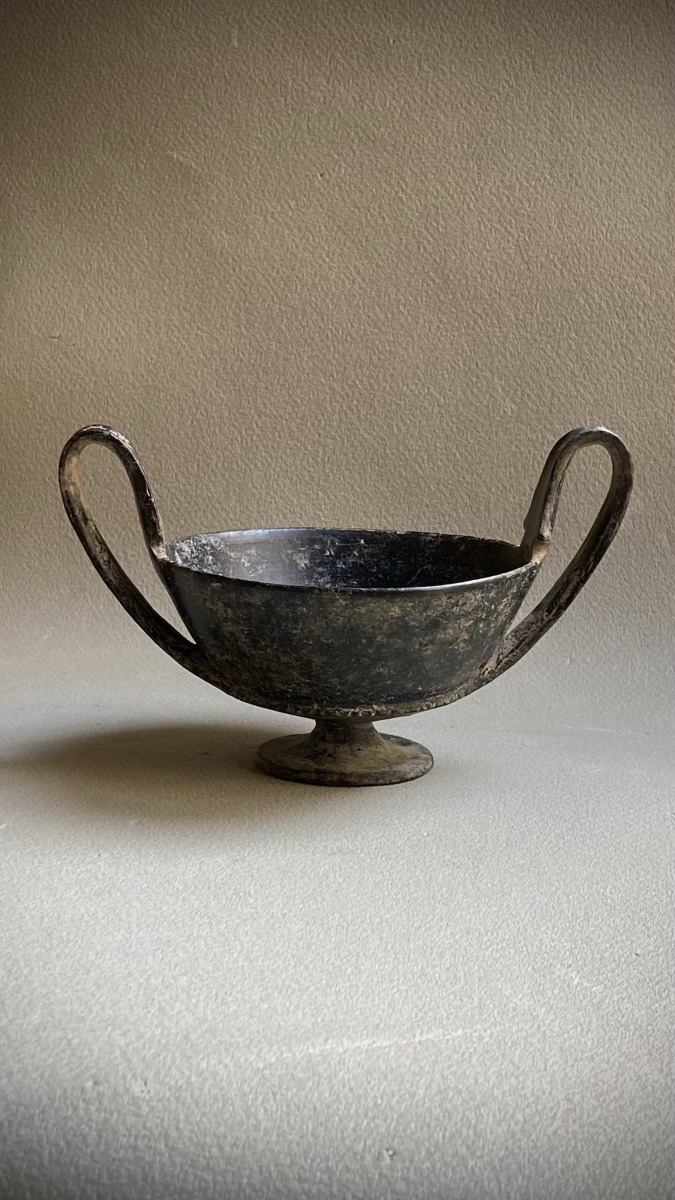 Bucchero Kantharos, Etruria, Italy, 7th–6th Centuries B.c., Ancient Greek-etruscan Vase-photo-3