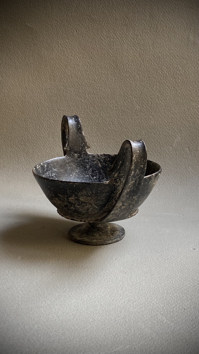Bucchero Kantharos, Etruria, Italy, 7th–6th Centuries B.c., Ancient Greek-etruscan Vase-photo-4
