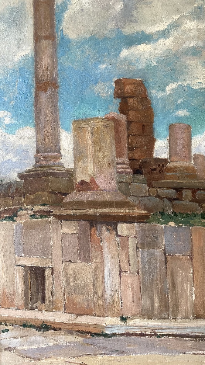 View Of The Columns Of A Roman Temple, Gustave-max Stevens, -photo-2