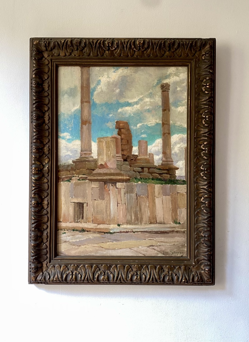 View Of The Columns Of A Roman Temple, Gustave-max Stevens, 