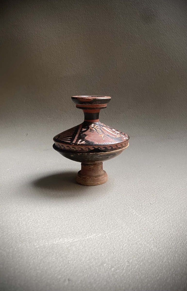Pyxide vase  Apulie/Campanie art Grec IVe av. J.-C céramique antique Grande Grèce -photo-2