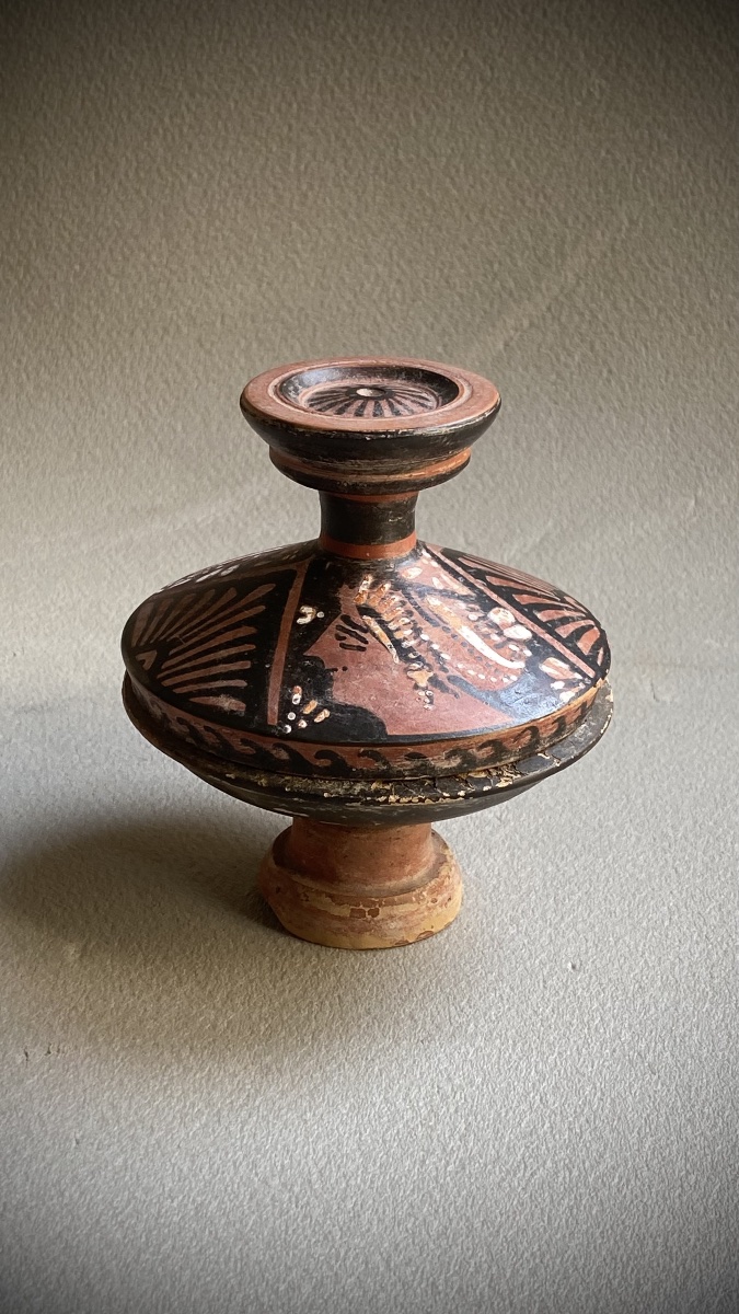 Pyxide vase  Apulie/Campanie art Grec IVe av. J.-C céramique antique Grande Grèce -photo-5
