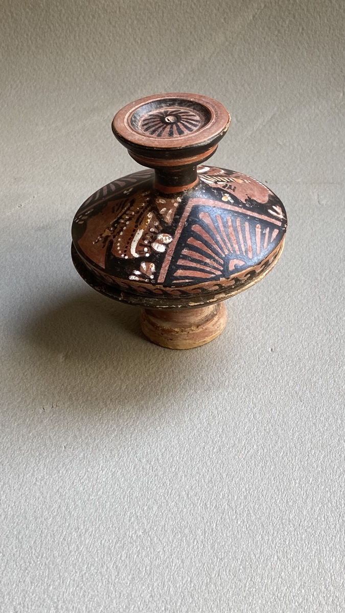 Pyxide vase  Apulie/Campanie art Grec IVe av. J.-C céramique antique Grande Grèce -photo-6