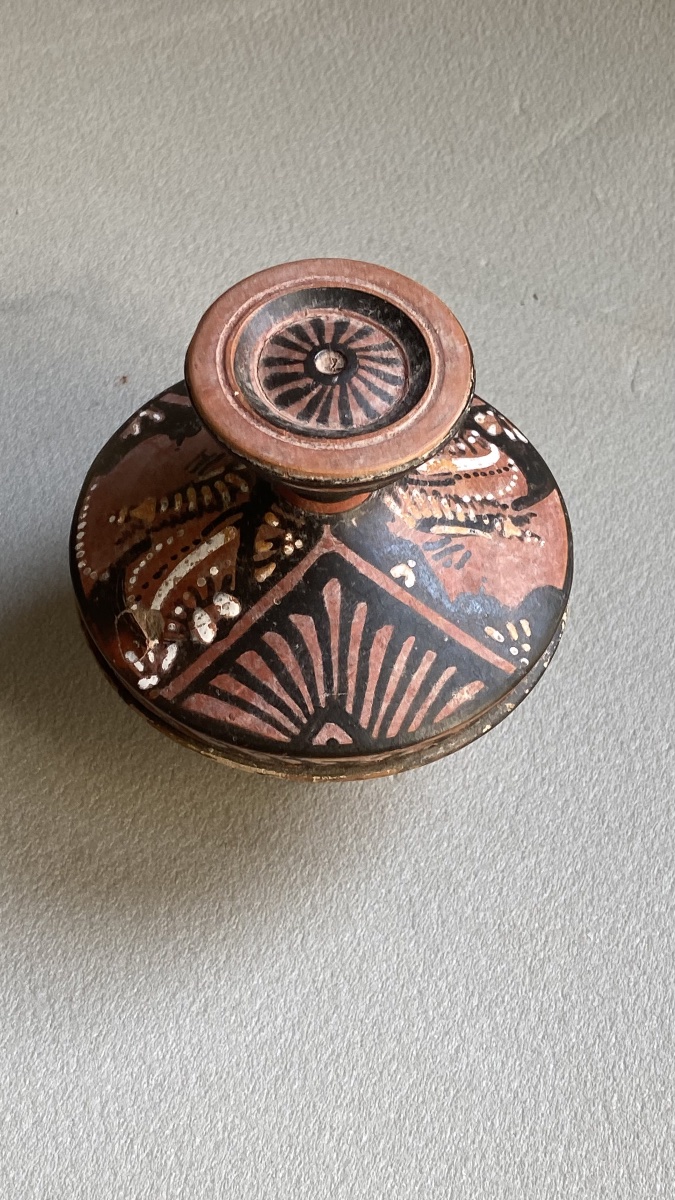 Pyxide vase  Apulie/Campanie art Grec IVe av. J.-C céramique antique Grande Grèce -photo-8