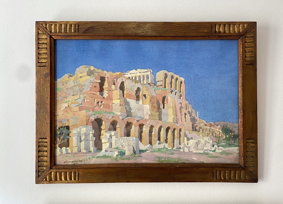 L'Odéon d'Hérode Atticus & l'Acropole d'Athènes, Grèce, JM. Rossinsky école Russe ou Polonaise-photo-1