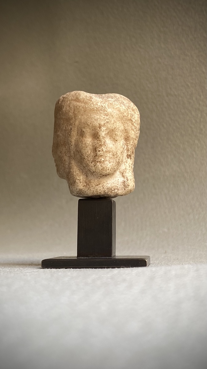 Tête tricéphale d'Hécate , Art gréco- romain antique , Marbre-photo-3