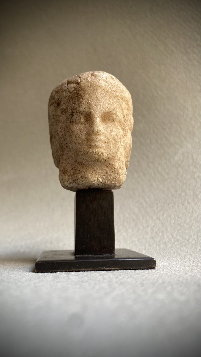 Tête tricéphale d'Hécate , Art gréco- romain antique , Marbre-photo-2