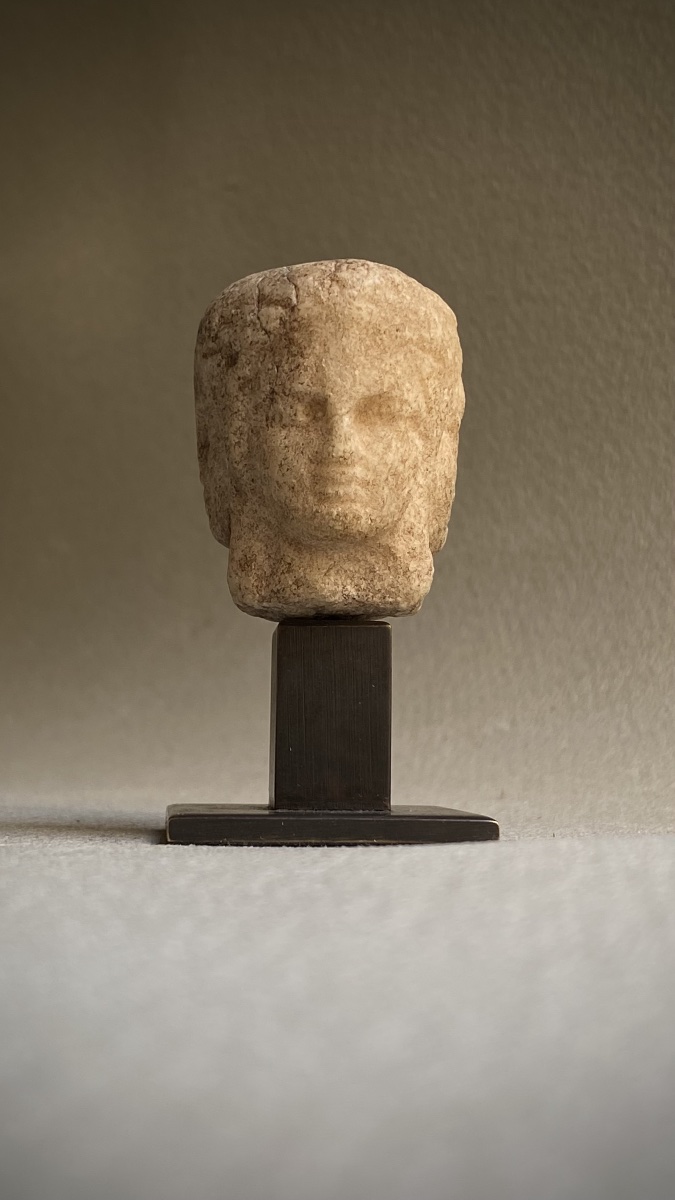 Tête tricéphale d'Hécate , Art gréco- romain antique , Marbre
