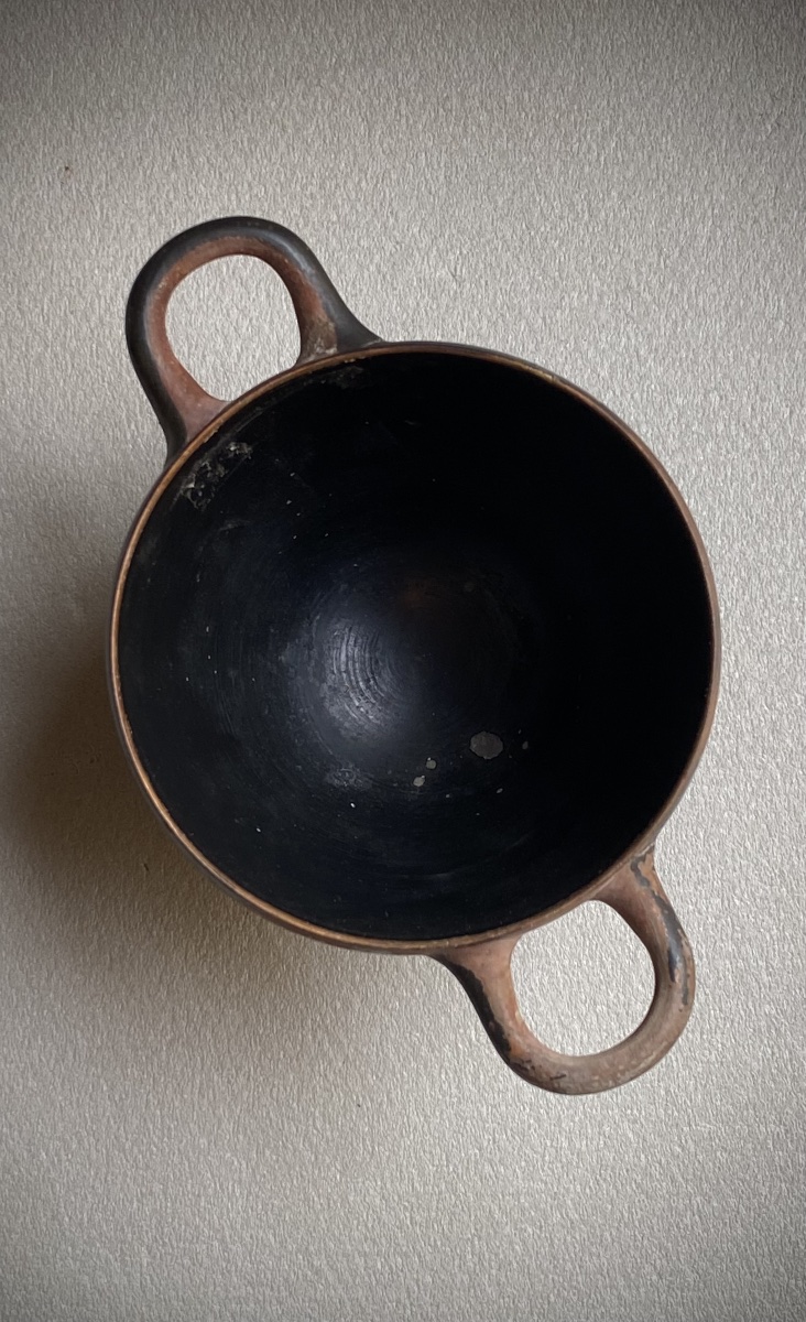 Attic Skyphos With Black Glaze, Ancient Greek Vase, 5th Century Bc-photo-6
