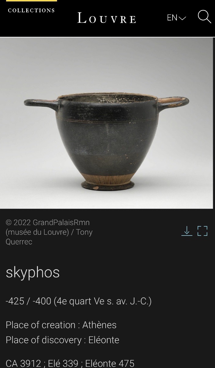 Attic Skyphos With Black Glaze, Ancient Greek Vase, 5th Century Bc-photo-8