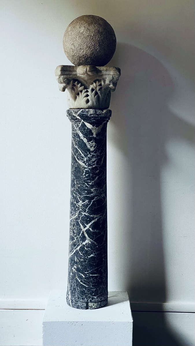 Ancient Roman-byzantine Corinthian Capital, Antique Marble, Circa 4th–5th Century -photo-6