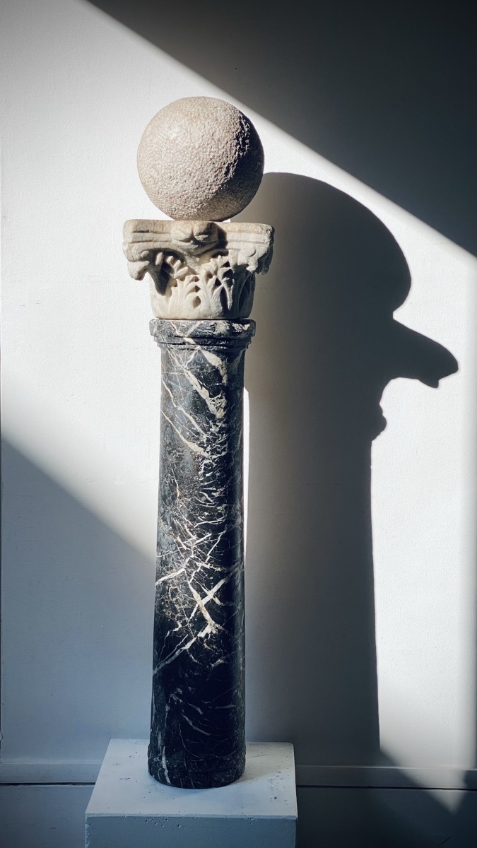 Ancient Roman-byzantine Corinthian Capital, Antique Marble, Circa 4th–5th Century -photo-7