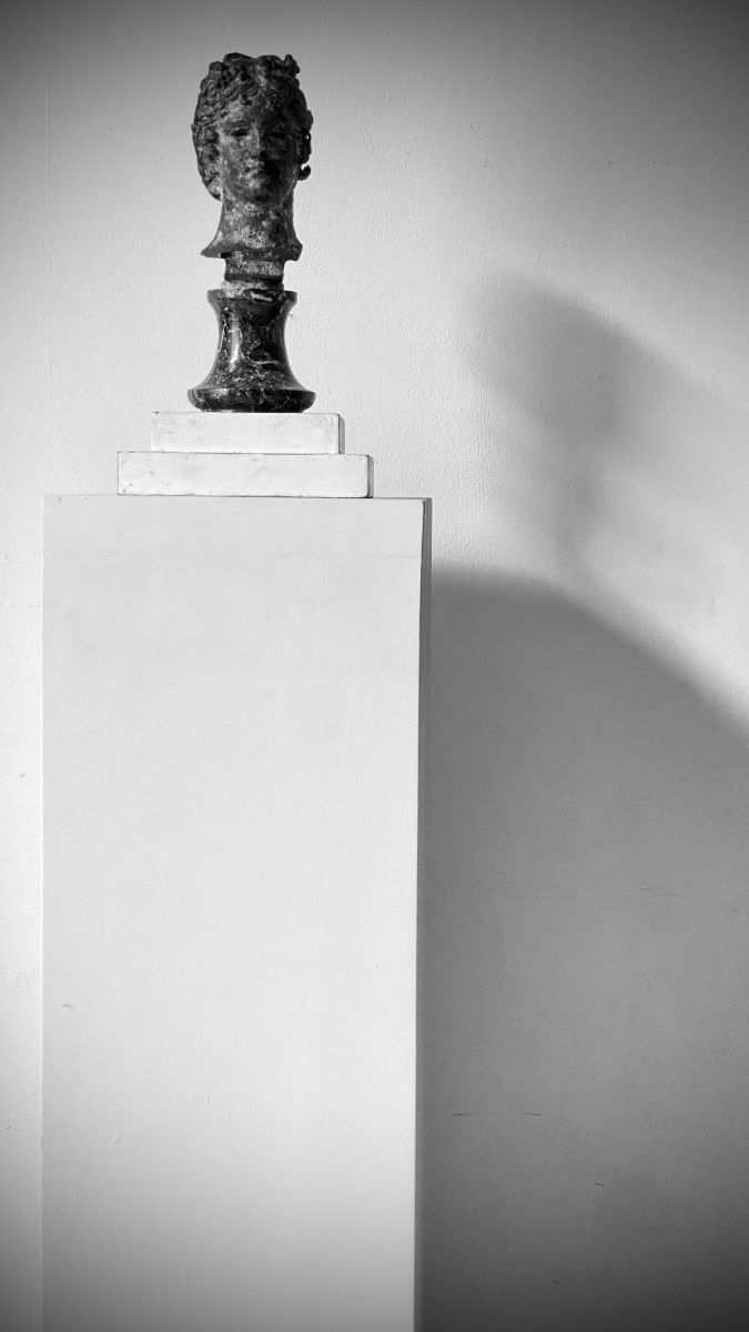 Tête buste  homme d’après l’antique grecque - romain bronze XIX  patine fouille -photo-6