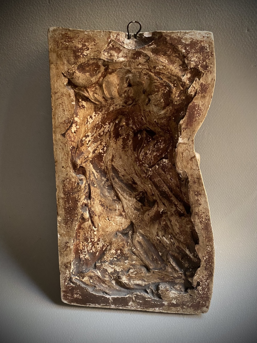 Nike Removing Her Sandal; Bas-relief In Patinated Plaster, Based On The Ancient Greek Marble Sculpture From The Grand Tour-photo-2