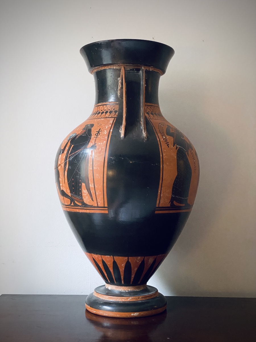 Large Vase After An Ancient Greek , Mythical Scene Oedipus, The Sphinx,  Heracles Grand Tour-photo-3