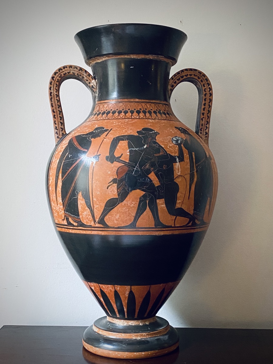 Large Vase After An Ancient Greek , Mythical Scene Oedipus, The Sphinx,  Heracles Grand Tour-photo-4