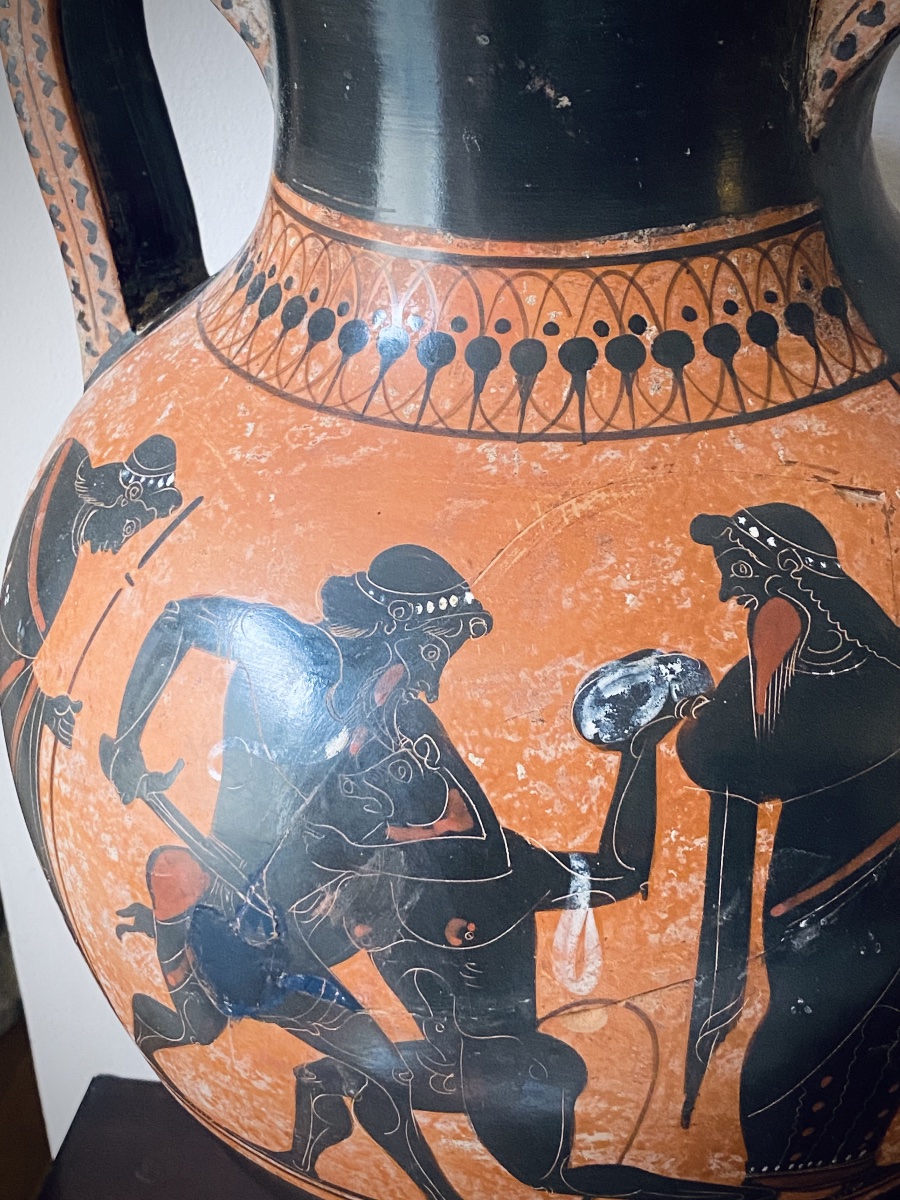 Large Vase After An Ancient Greek , Mythical Scene Oedipus, The Sphinx,  Heracles Grand Tour-photo-3