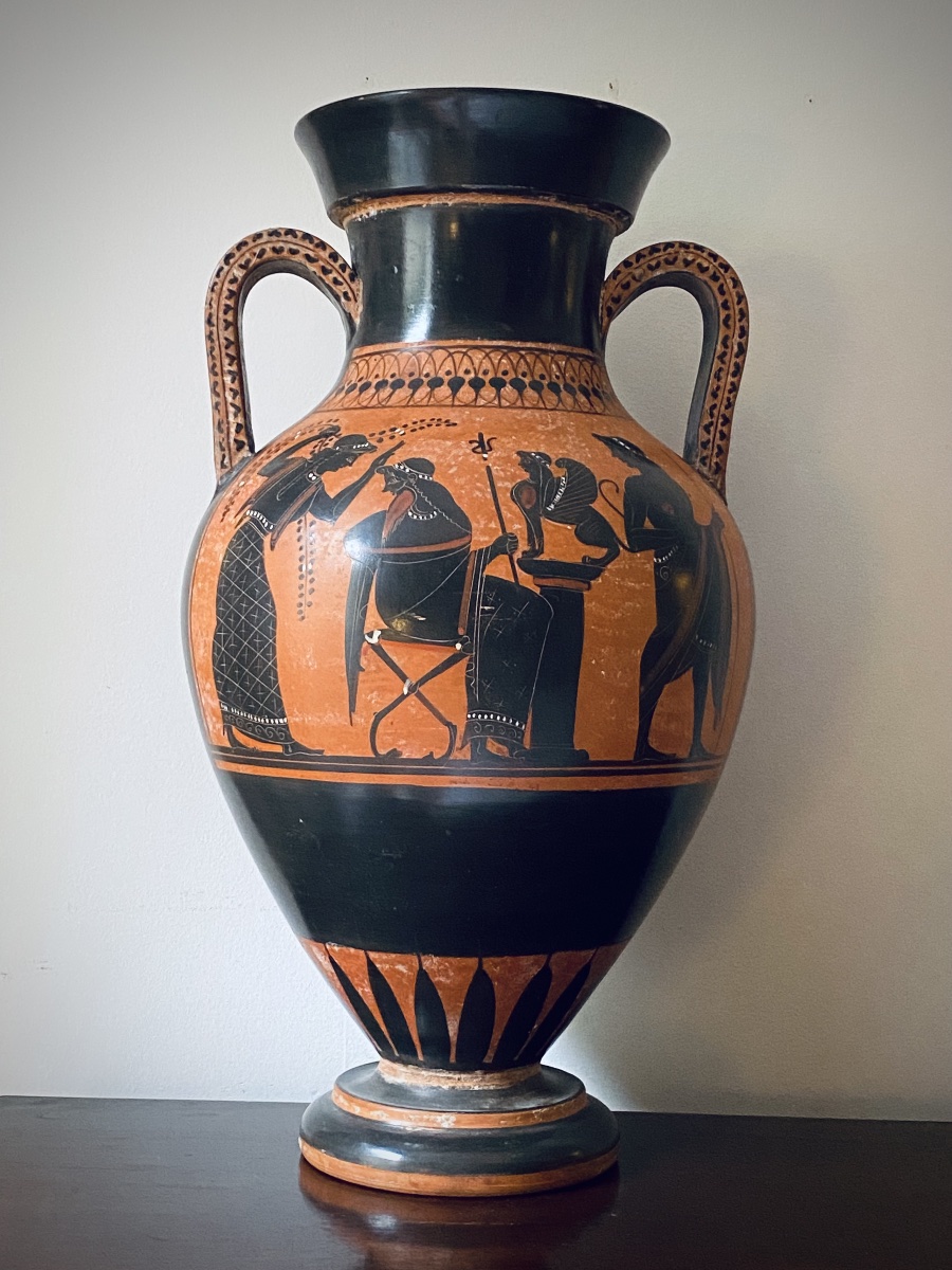 Large Vase After An Ancient Greek , Mythical Scene Oedipus, The Sphinx,  Heracles Grand Tour-photo-5