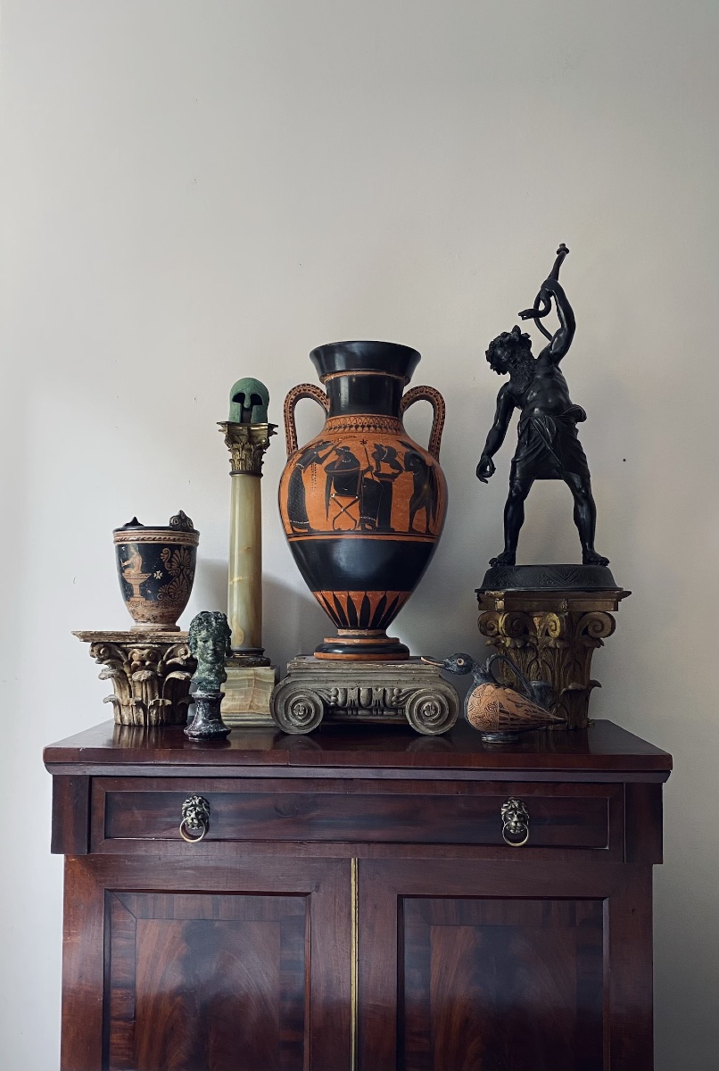 Large Vase After An Ancient Greek , Mythical Scene Oedipus, The Sphinx,  Heracles Grand Tour-photo-7