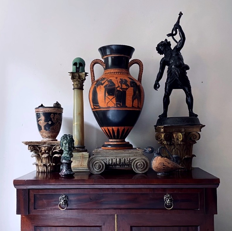 Large Vase After An Ancient Greek , Mythical Scene Oedipus, The Sphinx,  Heracles Grand Tour