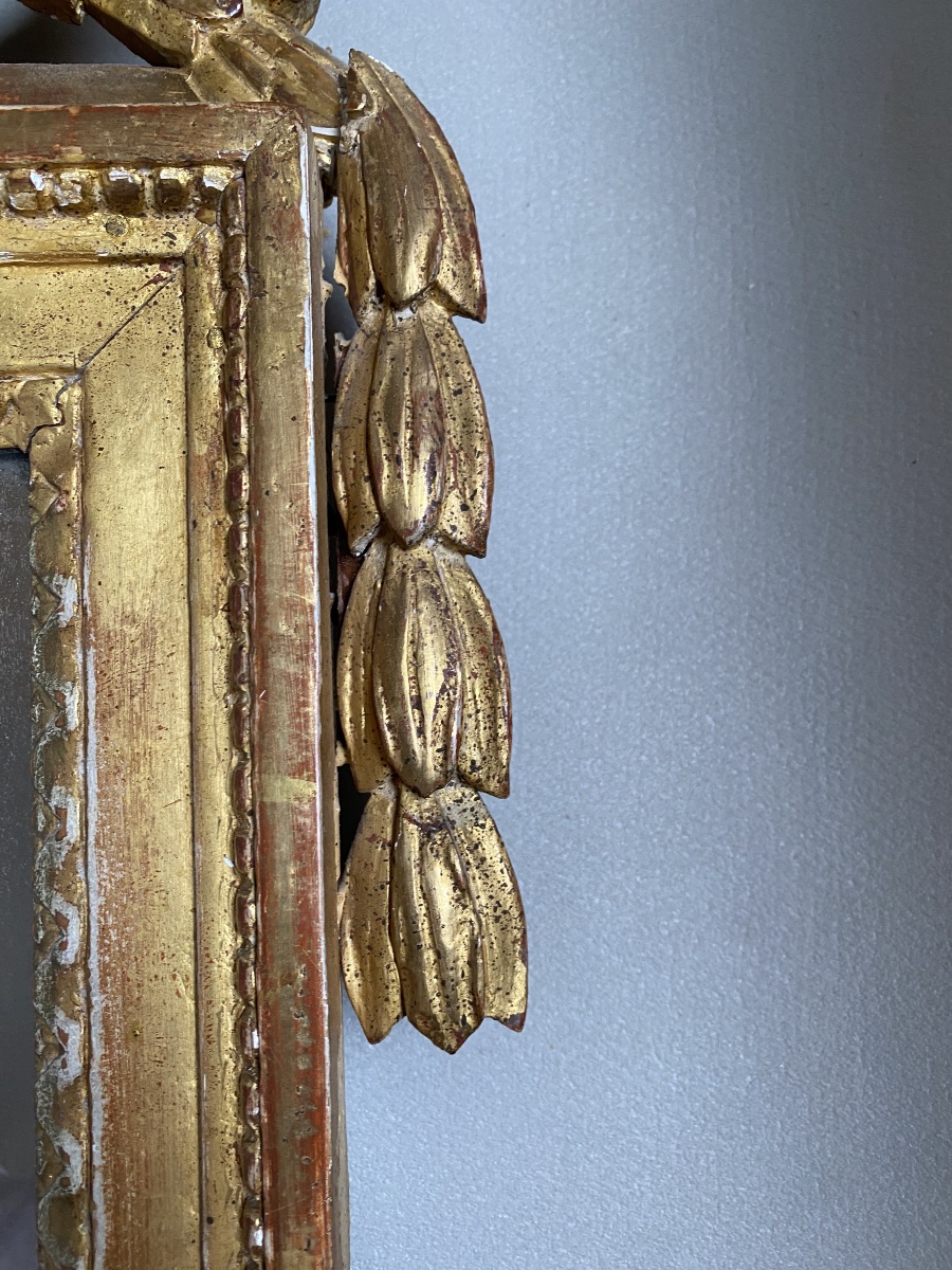 Miroir Style Louis XVI Bois sculpté Doré XVIII XIX Colombes Allégorie Amour Trumeau-photo-4