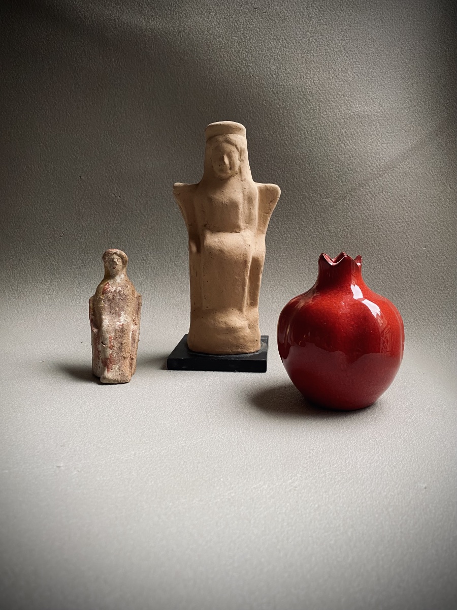 Deux statuettes de déesses grecque archaïque VI V av JC-photo-2