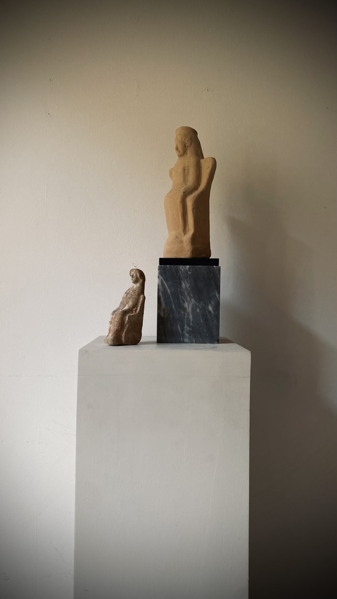 Deux statuettes de déesses grecque archaïque VI V av JC-photo-7