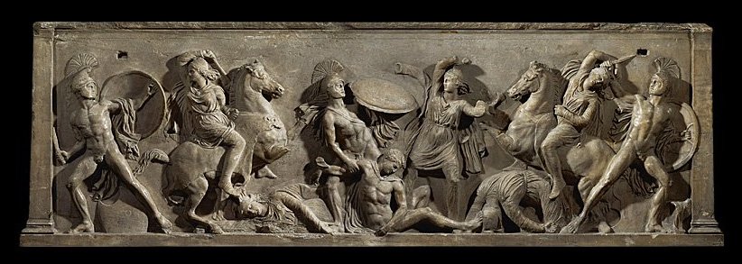 Two  Large Drawings XIX  -  Greeks Fighting  Amazons - After An Ancient Low Relief, G.thierry -photo-4